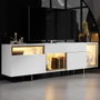 Hanah Home Soporte para TV Blanco y Dorado con Iluminación